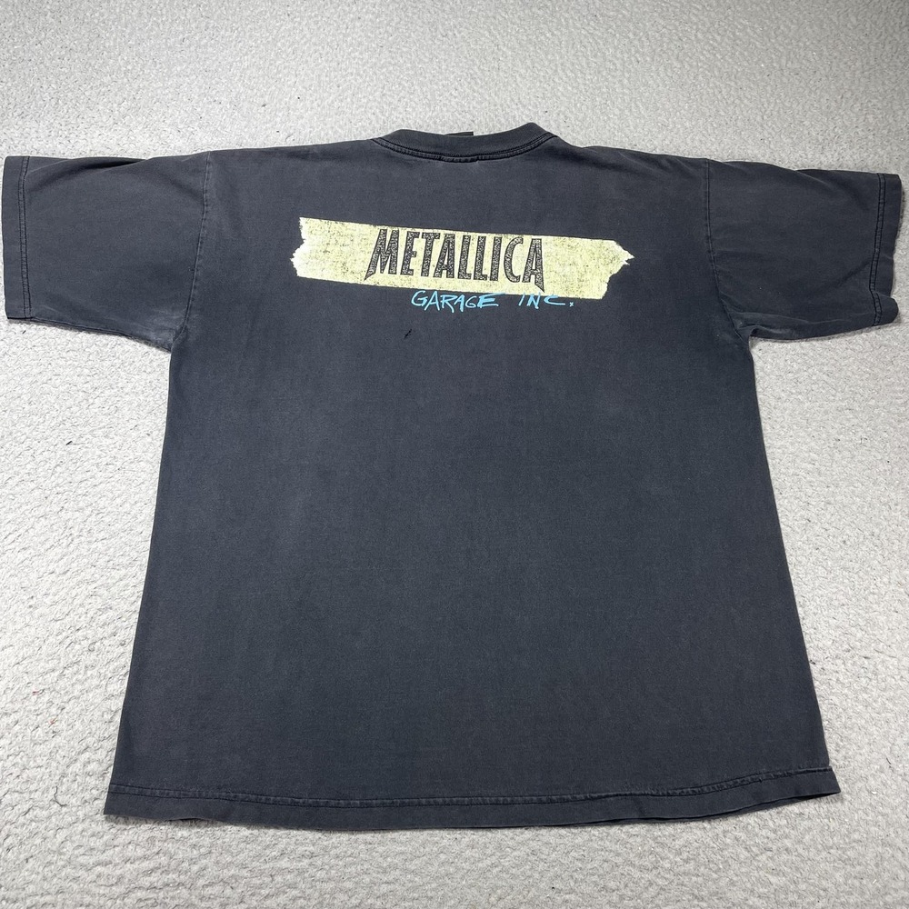 Vintage Metallica Garage Inc Shirt Mens X Large Black Double Sided Band Tee 1998 - Picture 8 of 11